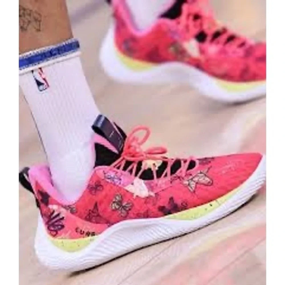 Under Armour Curry Flow 10 Kids 5.5Y Pink Excellent Unicorn Butterfly Girl Dad